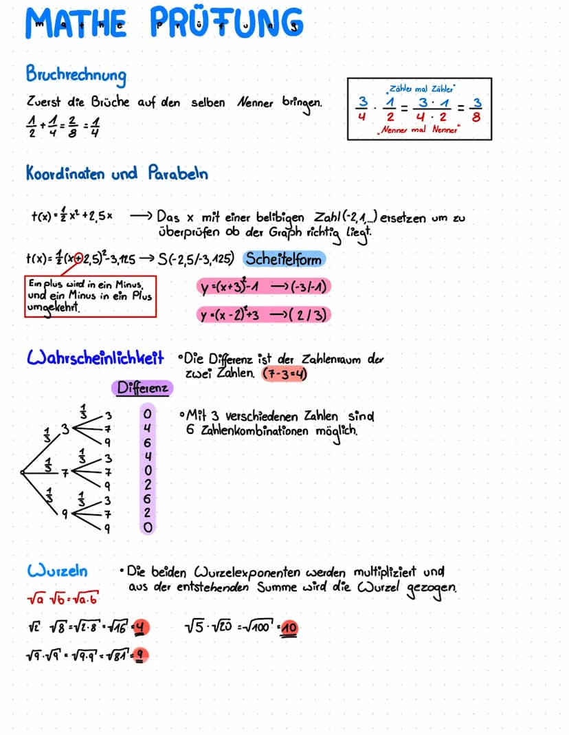 MATHE PRÜFUNG
Quersumme-> Die Quersumme einer Zahl erhält man, indem die einzelnen Ziffem der
Zahl zu
werden.
zusammengezählt
Beispiel: 744 