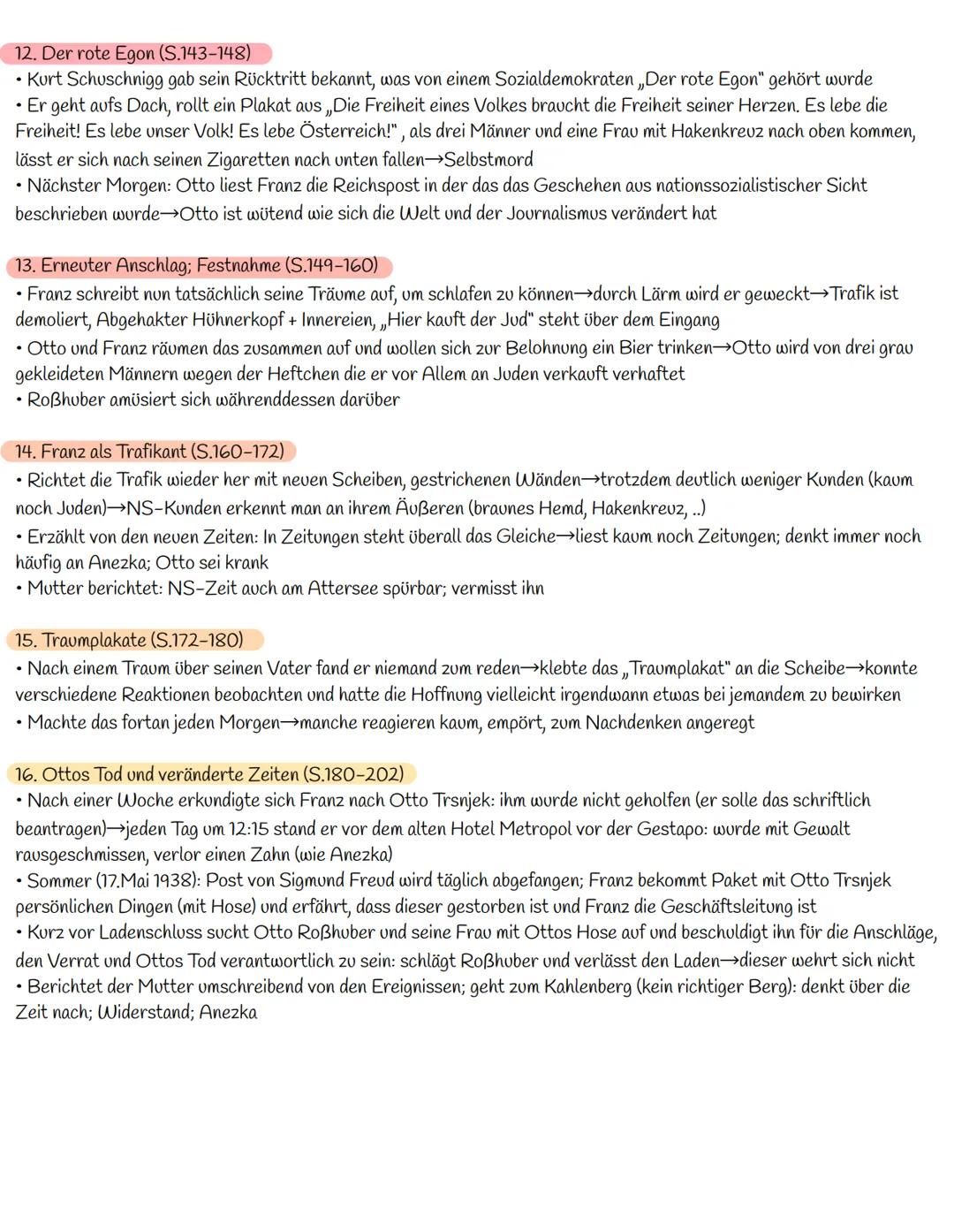 # Robert Seethaler: Der Trafikant – Gliederung der Handlung

1. Franz Heimatdorf, „Nußdorf" (S.7-16)

*   Der 17-jährige Franz Huchel lebt m