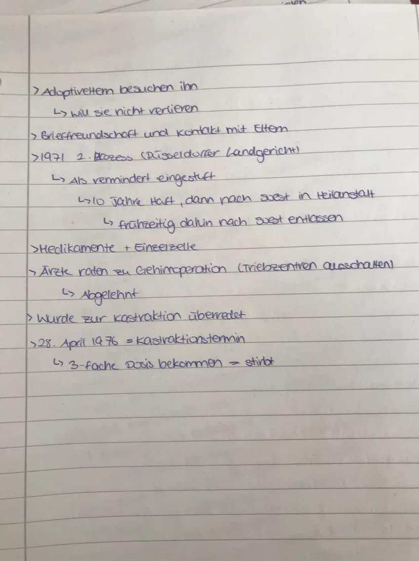 Der Fall Jürgen Bartsch
24 Horde in den 60-em an Jungen
L> in Höhle gelockt und missbraucht.
Ly zerstückelung
> Juni 1976 sprach er letztes 