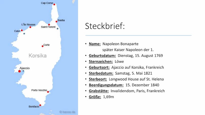 Napoleon Bonaparte
YAG Gliederung:
Steckbrief
Familie
➤ Vom Jungen auf Korsika zum Volks-Kaiser
➤ Die neue französische Gesellschaft
> Der C