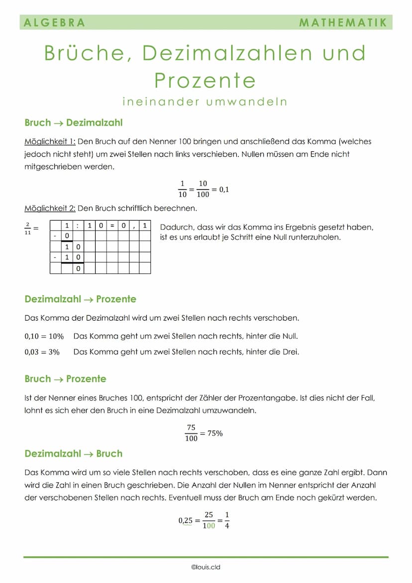 ALGEBRA
Rechengesetze
Punkt vor Strich
Damit ist gemeint, dass wenn in einer Rechnung ein Punkt (oder:) und ein Strich (+ und - )
vorkommen,
