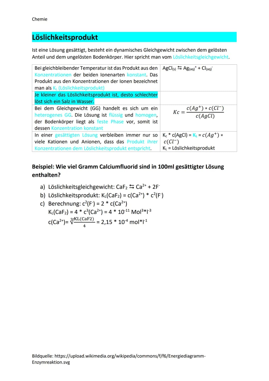 Chemie
Katalyse
Katalysator: Beeinflussung eines chemischen GG durch Anwesenheit
Heterogene Katalyse: Katalysator besitzt einen anderen Aggr