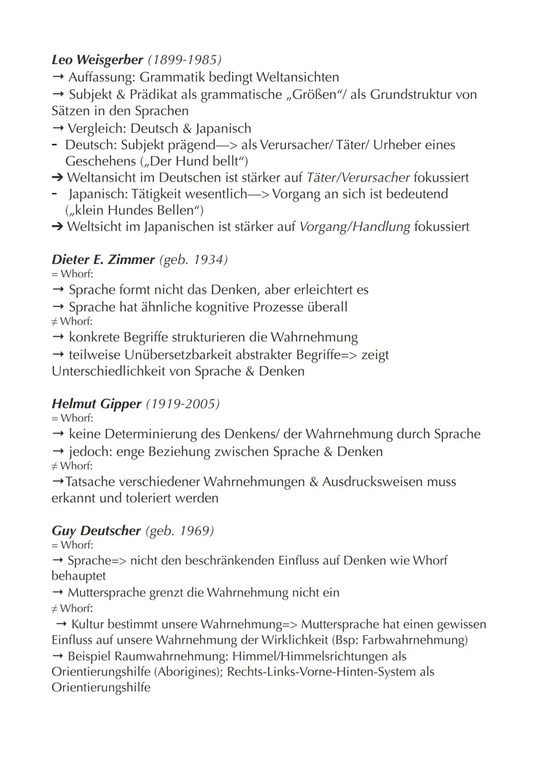 Sapir-Whorf-Hypothese
=>Linguistische Hypothese zum Zusammenhang von Sprache und
Denken
→ Benjamin Lee Whorf (1897-1941)
→ Edward Sapir (188