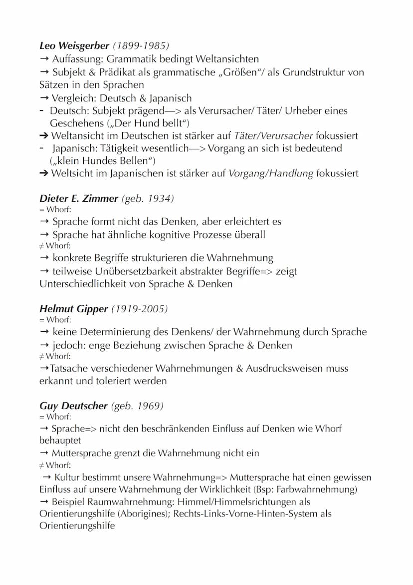 Sapir-Whorf-Hypothese
=>Linguistische Hypothese zum Zusammenhang von Sprache und
Denken
→ Benjamin Lee Whorf (1897-1941)
→ Edward Sapir (188