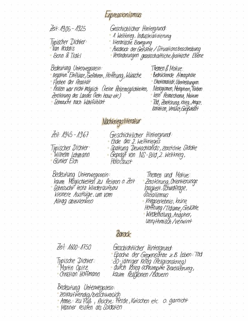 GEDICHTSANALYSE
Deutsch LK
Frühromantik 1795-1804
Hochromantik: 1804-1815
Spätromantik: 1815-1835
EPOCHEN
Romantik
Bedeutung Unterwegsseins
