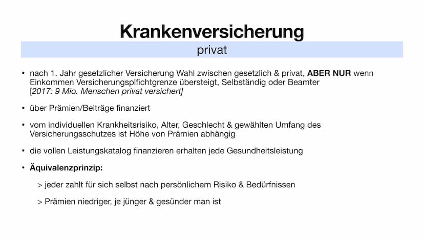 Kranken- & Pflegeversicherung Inhalt
Krankenversicherung
Allgemein
●
●
●
gesetzlich
Pflegeversicherung
Allgemein
Versicherte der gesetzliche