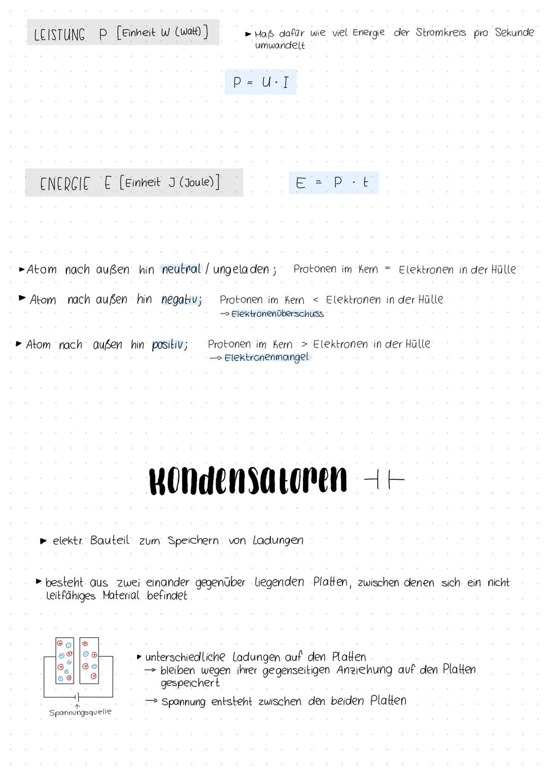 Grundgrößen
LADUNG [Einheit C (Coulomb)]
9
STROMSTARKE I [Einheit A (Amperre)]
ELEKTRISCHER STROM: Elektrische Ladungen, die sich gemeinsam 