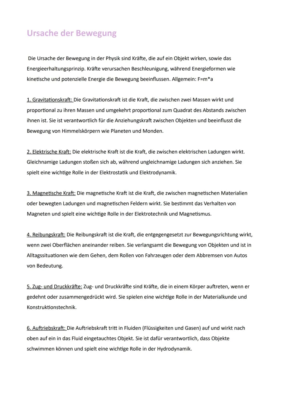 Physik Matura/Abi Themen, Alle Physik Themen Oberstufe