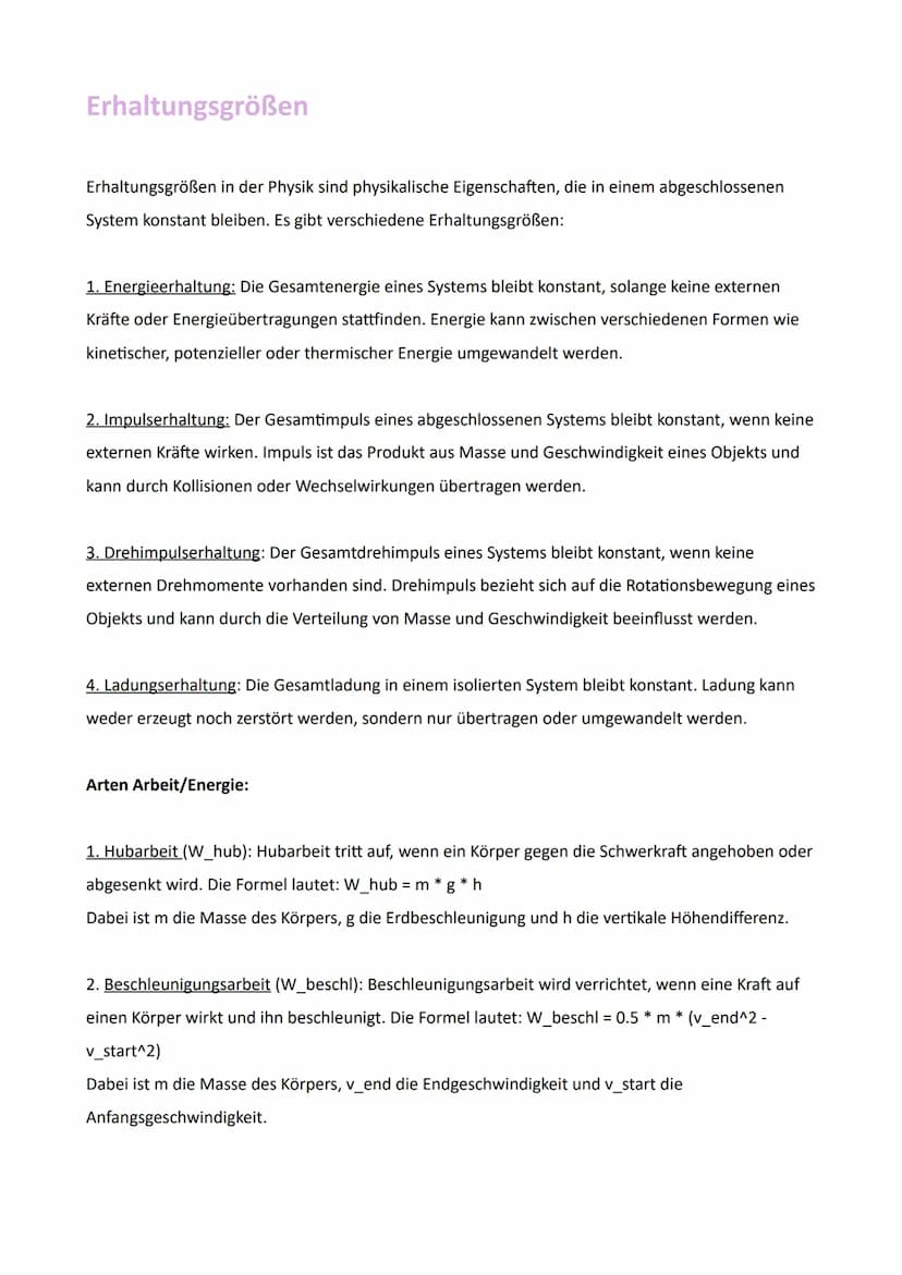 Ursache der Bewegung
Die Ursache der Bewegung in der Physik sind Kräfte, die auf ein Objekt wirken, sowie das
Energieerhaltungsprinzip. Kräf