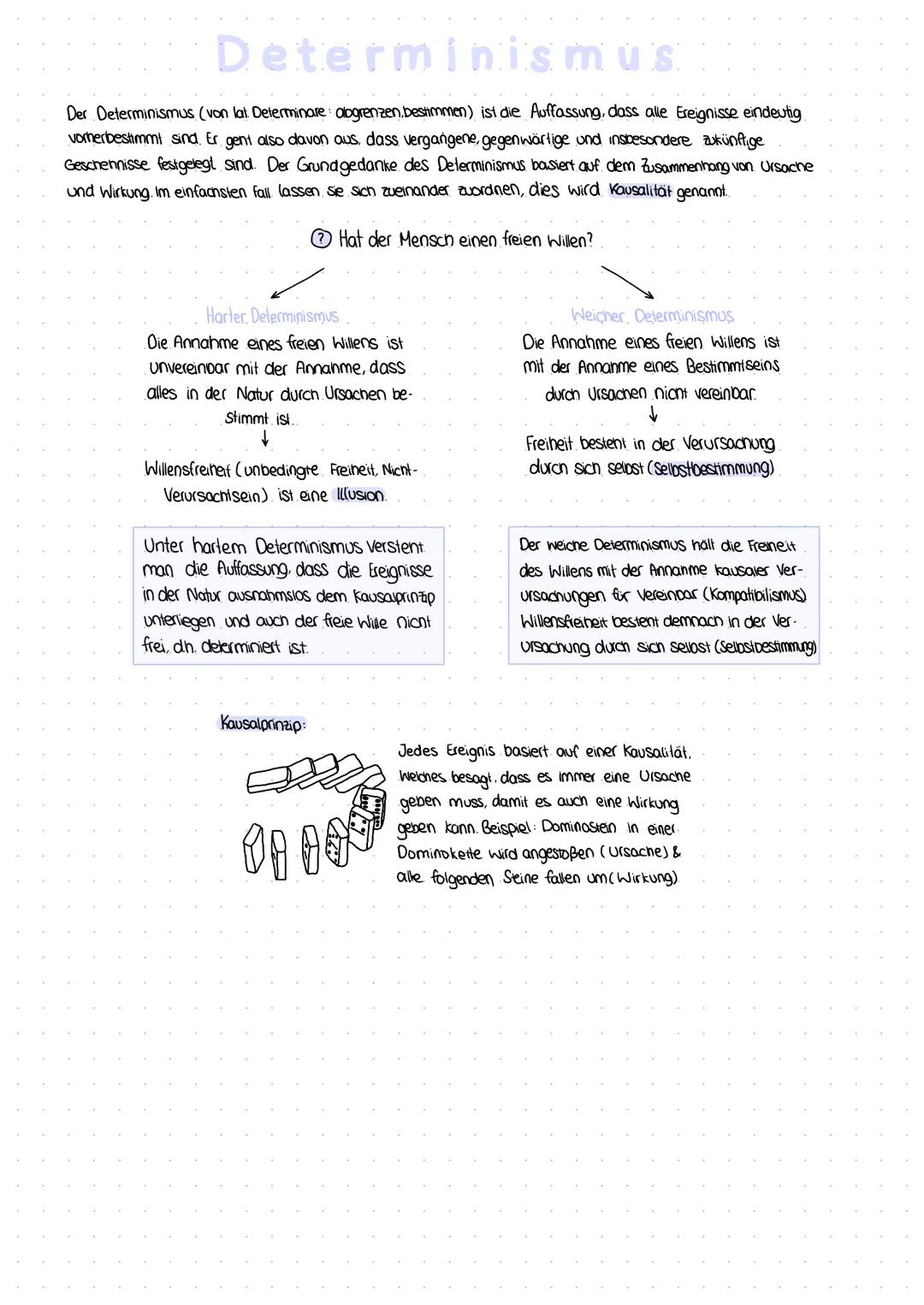 # Determinismus

Der Determinismus (von lat Determinare albgrenzen.bestimmen) ist die Auffassung, dass alle Ereignisse eindeutig
vormerbesti