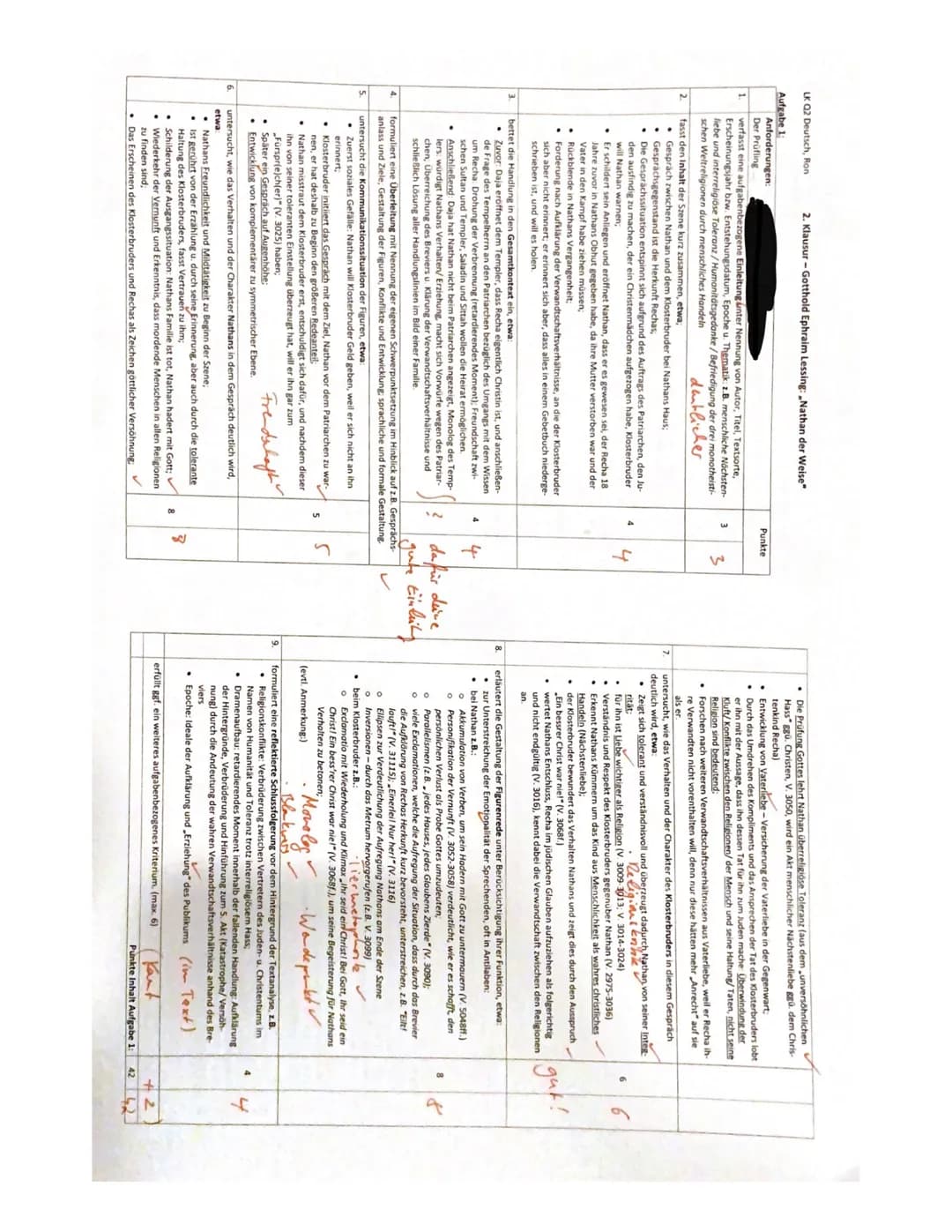 1. Analysieren Sie den Dialog zwischen Nathan und dem Klosterbruder im Auftritt
klosterk
IV,7 (V. 2912-V. 3125) unter besonderer Berücksicht