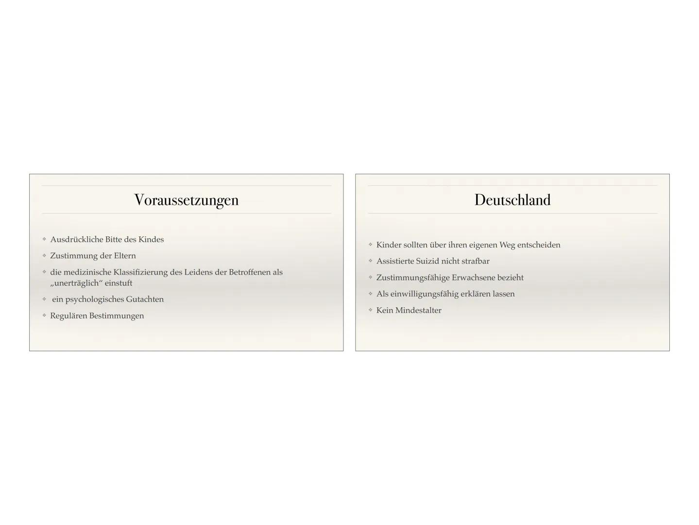 Sterbehilfe
+ Grundwerte der Medizinethik
→ Formen der Sterbehilfe
Gliederung
Rechtslagen in Deutschland und anderen Ländern.
Sterbehilfe be