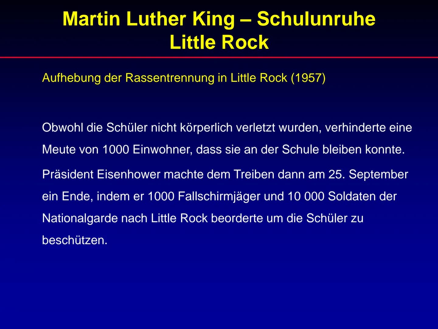 Martin Luther King
Referat Martin Luther King
1. Lebenslauf
2. Wichtige Ereignisse während der Zeit von
Martin Luther King
3. Rede „I have a