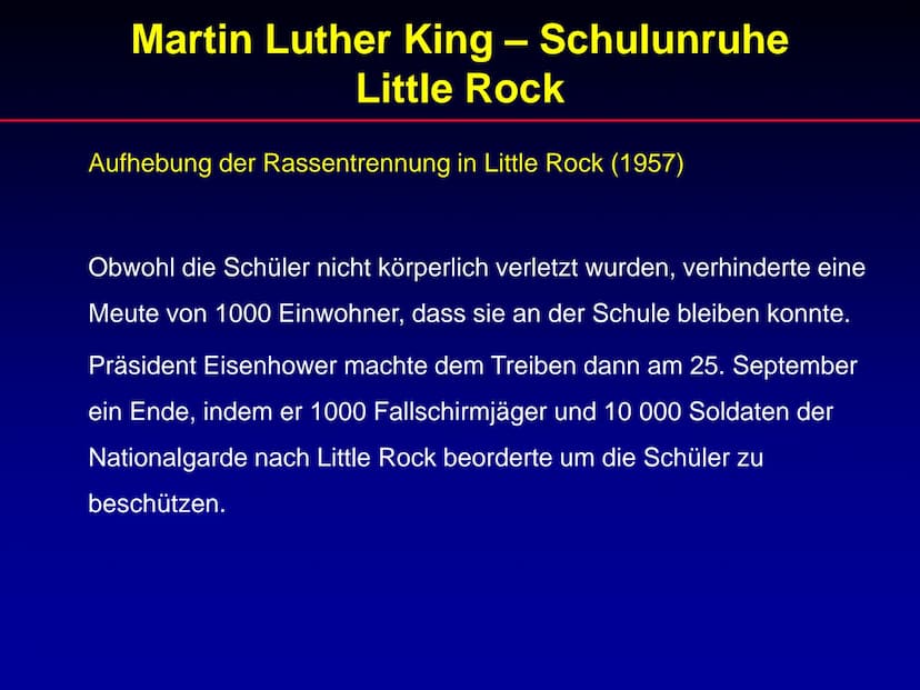 Martin Luther King
Referat Martin Luther King
1. Lebenslauf
2. Wichtige Ereignisse während der Zeit von
Martin Luther King
3. Rede „I have a