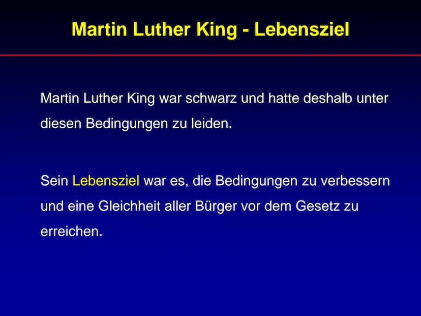 Martin Luther King
Referat Martin Luther King
1. Lebenslauf
2. Wichtige Ereignisse während der Zeit von
Martin Luther King
3. Rede „I have a