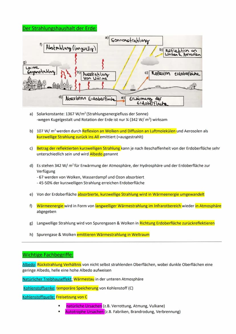 Geografie Klausur 11/1
Atmosphäre:
-gasförmige, geschichtete Hülle um die Erde
Funktion:
Einbezogen in lebensnotwendige Stoffkreisläufe (z. 