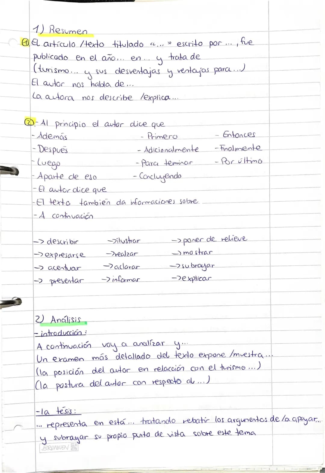 Spanisch Texte schreiben 