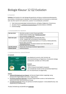 Know Biologie Klausur 12 Q2 Evolution thumbnail