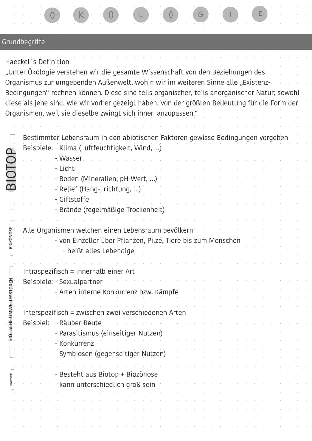 Lernzettel Ökologie 