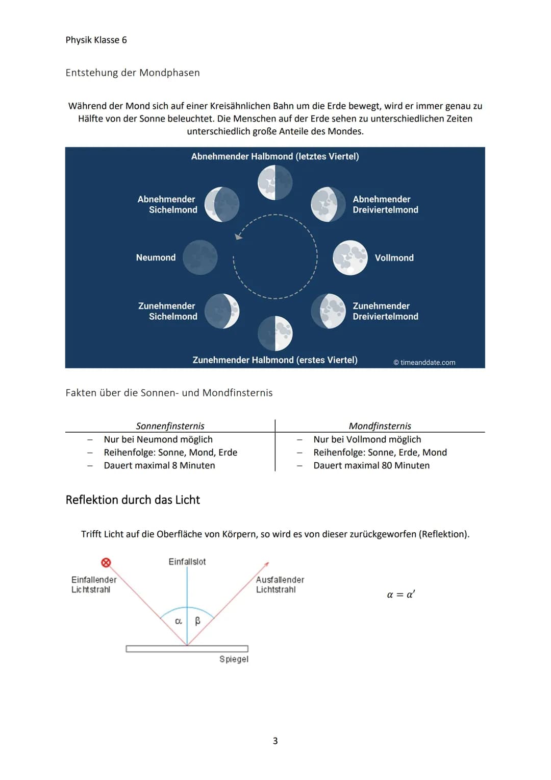 Physik Klasse 6
OPTIK
Lichtquellen und Lichtausbreitung
Lichtquellen
Körper, die von selbst Licht aussenden, heißen Lichtquellen
Natürliche 