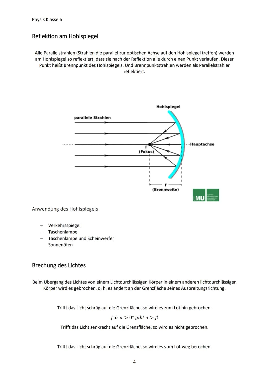 Physik Klasse 6
OPTIK
Lichtquellen und Lichtausbreitung
Lichtquellen
Körper, die von selbst Licht aussenden, heißen Lichtquellen
Natürliche 