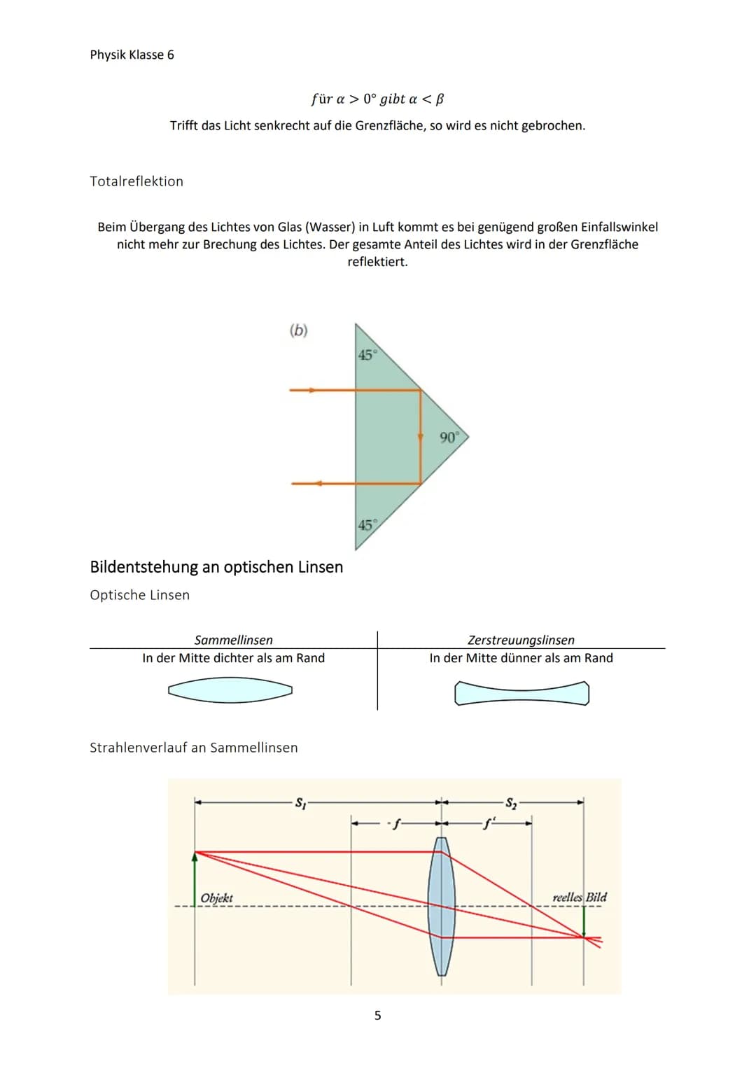Physik Klasse 6
OPTIK
Lichtquellen und Lichtausbreitung
Lichtquellen
Körper, die von selbst Licht aussenden, heißen Lichtquellen
Natürliche 