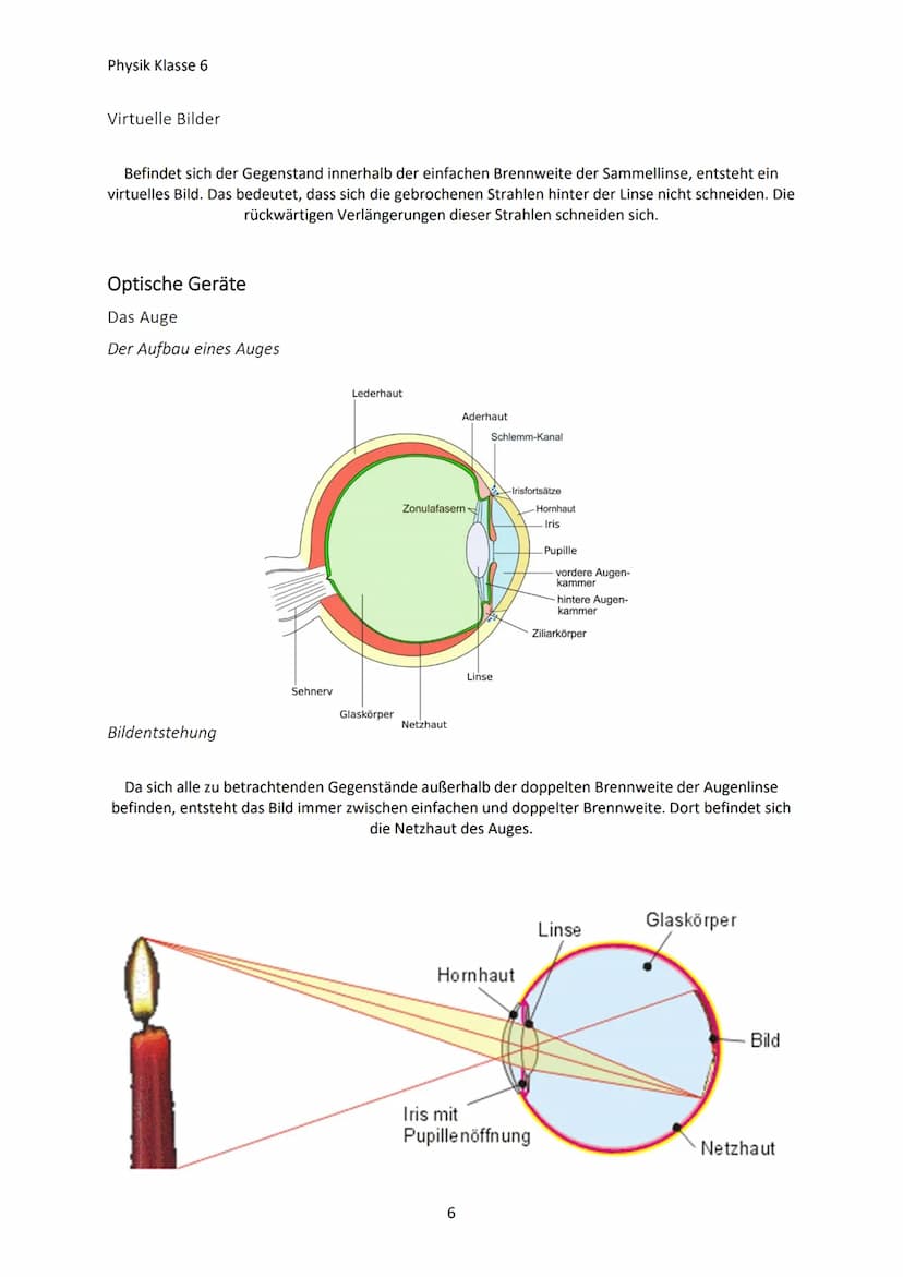 Physik Klasse 6
OPTIK
Lichtquellen und Lichtausbreitung
Lichtquellen
Körper, die von selbst Licht aussenden, heißen Lichtquellen
Natürliche 