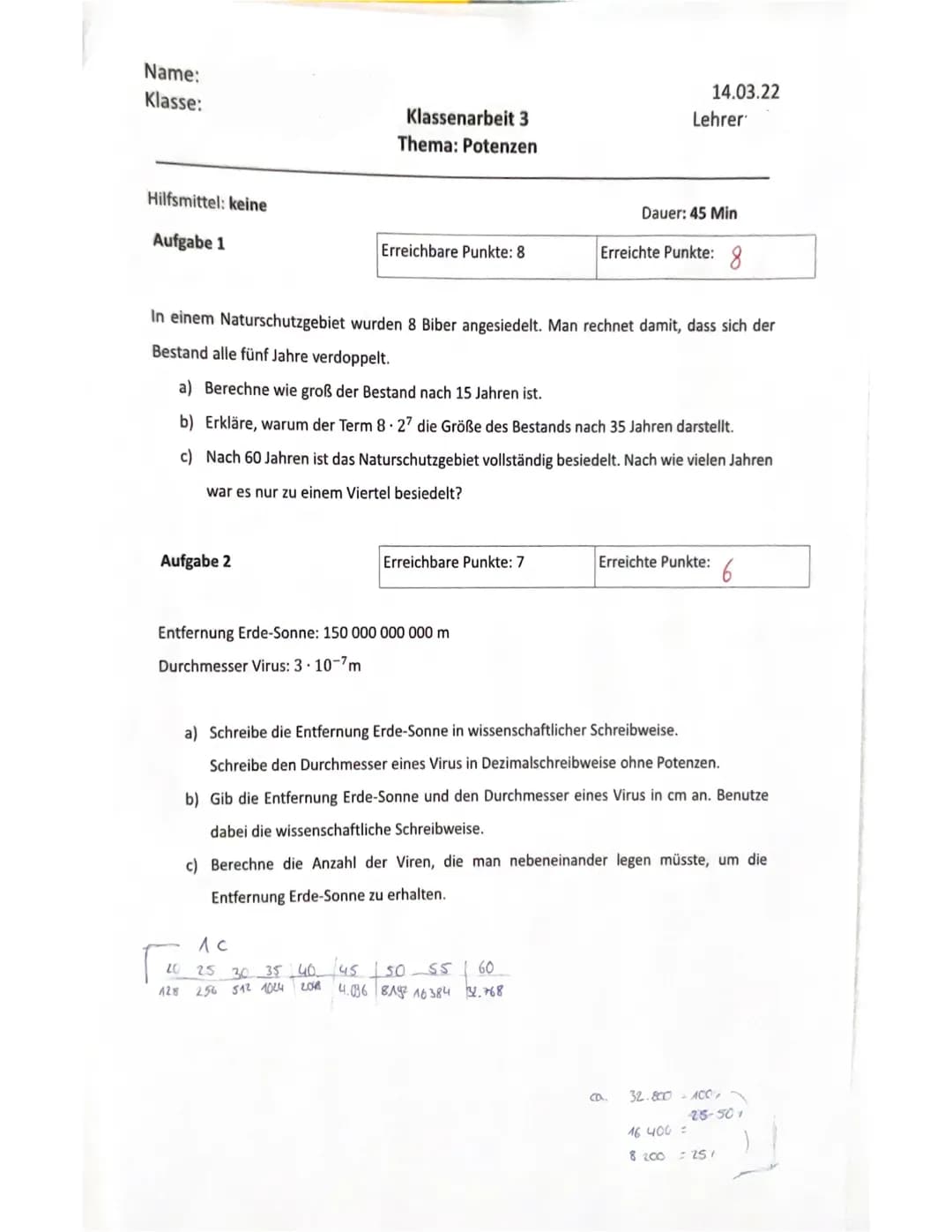 Mathematik-Lernzettel
•Was sind Potenzen?
-Die Potenz beschreibt eine mathematische(n). Ausdruck/Reduen operation, bei dem
multipliziert wir