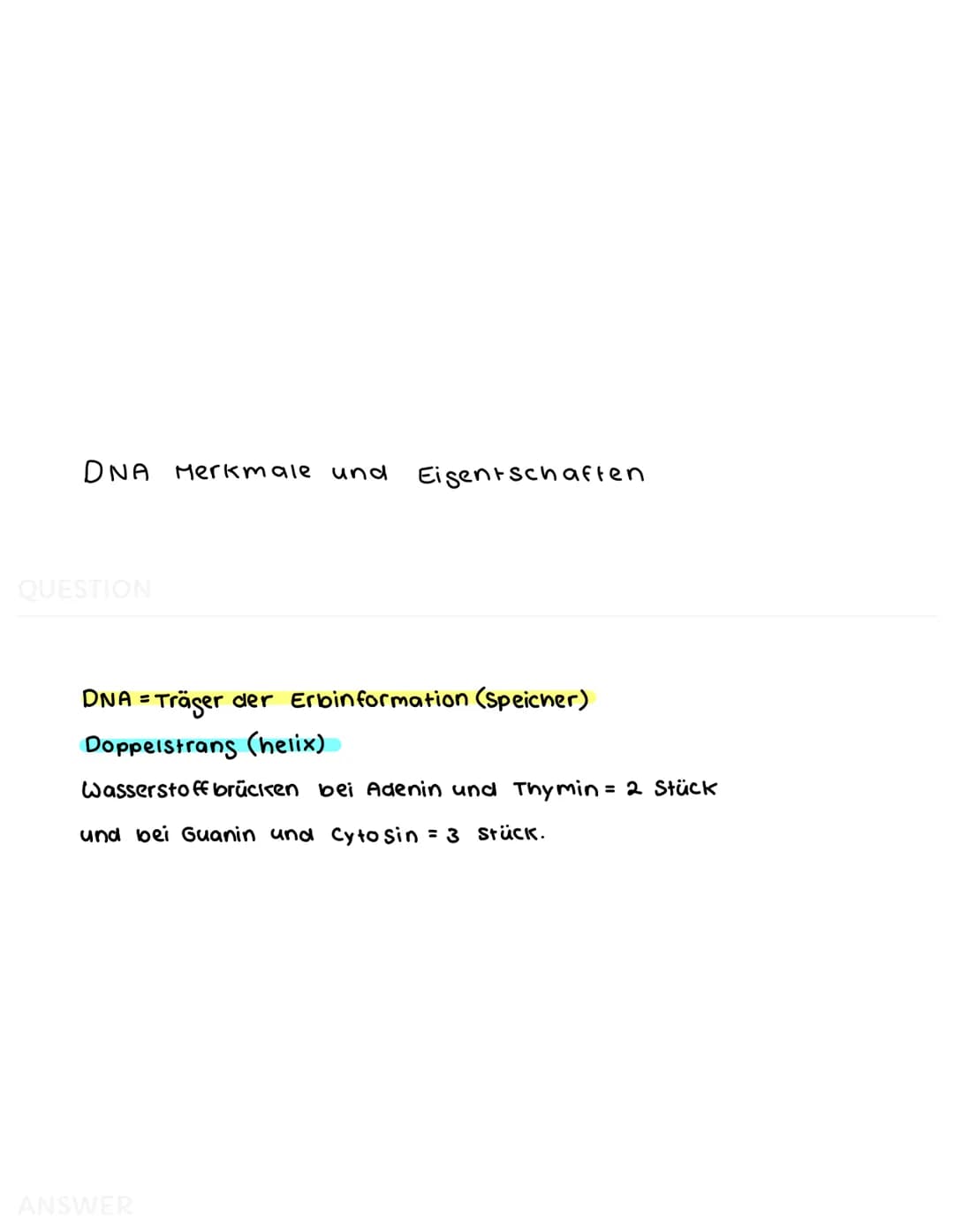 1. DNA und RNA
DNA aufbau:
RNA:
A
Wasserstoffbrücken
Komplementäre
Basenpaarung
НО
3'
DNA = Träger der Erbinformation (Speicher)
Doppelstran