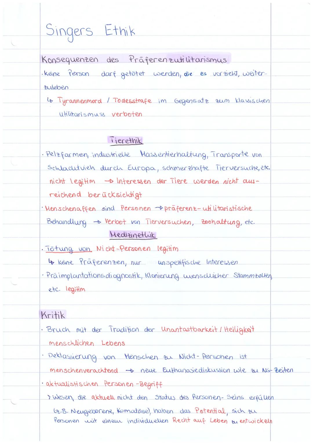 1. Klasse
2.Klasse
Peter Singer
Präferenzutilitarismus
Ziel: maximale Erfüllung von Interessen oder Präferenzen
Präferenz Wünsche / Interess