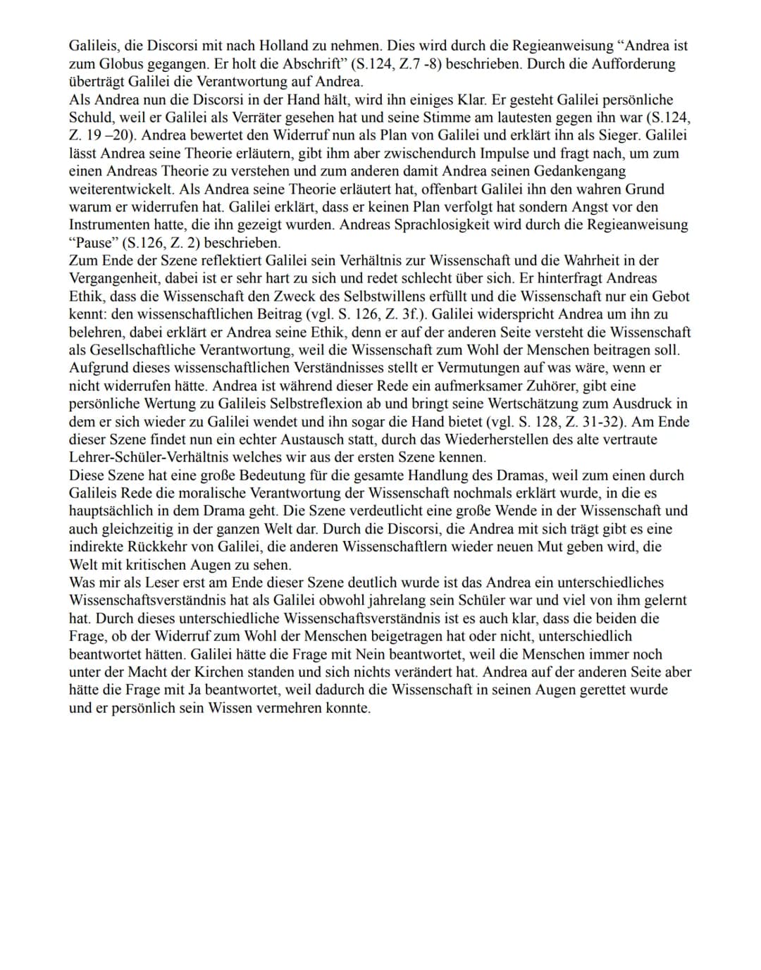 Dialoganalyse Bild 14 - Die Discorsi
In dem Drama "Leben des Galileis" von Bertolt Brecht aus dem Jahr 1939 geht es um einen Konflikt
zwisch