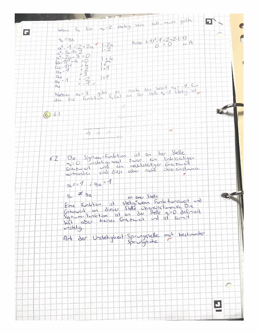 1. Lernzielkontrolle - Grenzwerte und Stetigkeit von Funktionen
Name: H
Arbeitszeit: 45 Minuten
Hilfsmittel: keine
1.1 Für welche Funktion f