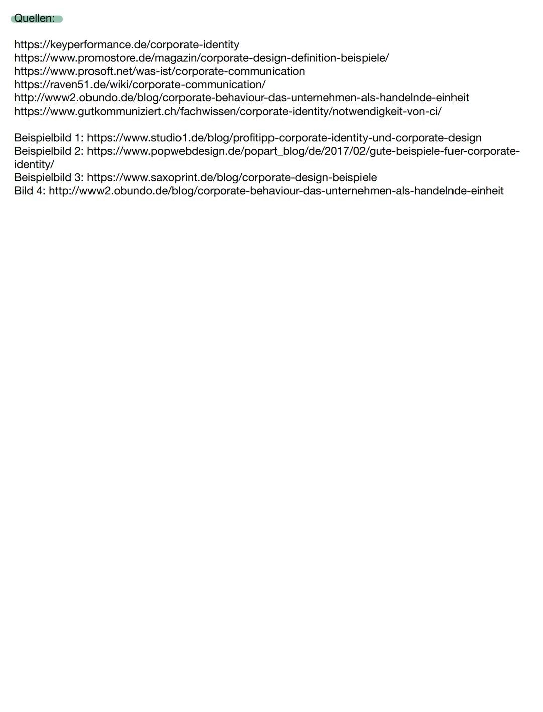 # Corporate Identity (Kurz auch (I genannt)

Die Cl bezeichnet alle Merkmale, mit denen ein Unternehmen
eine eigene Identität schaffen kann,