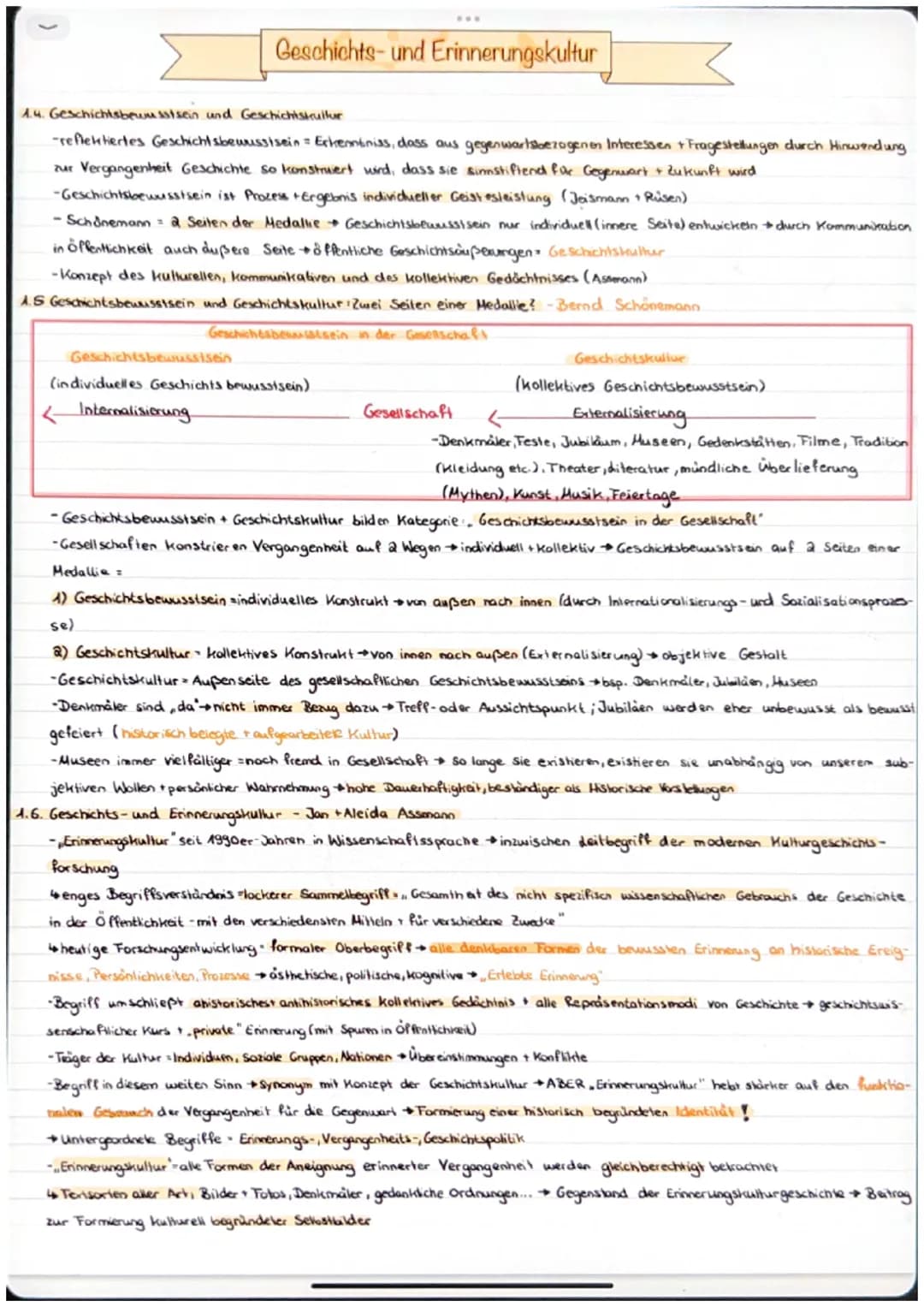 ***
Geschichts- und Erinnerungskultur
A) Kernmodal - Geschichtsbewusstsein und Geschichtskultuur
4.1. Was ist Geschichte ?
- KEIN Synonym fü