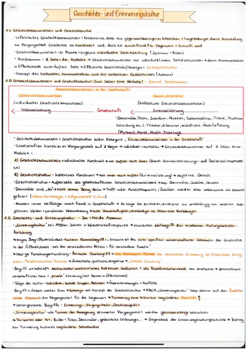 ***
Geschichts- und Erinnerungskultur
A) Kernmodal - Geschichtsbewusstsein und Geschichtskultuur
4.1. Was ist Geschichte ?
- KEIN Synonym fü