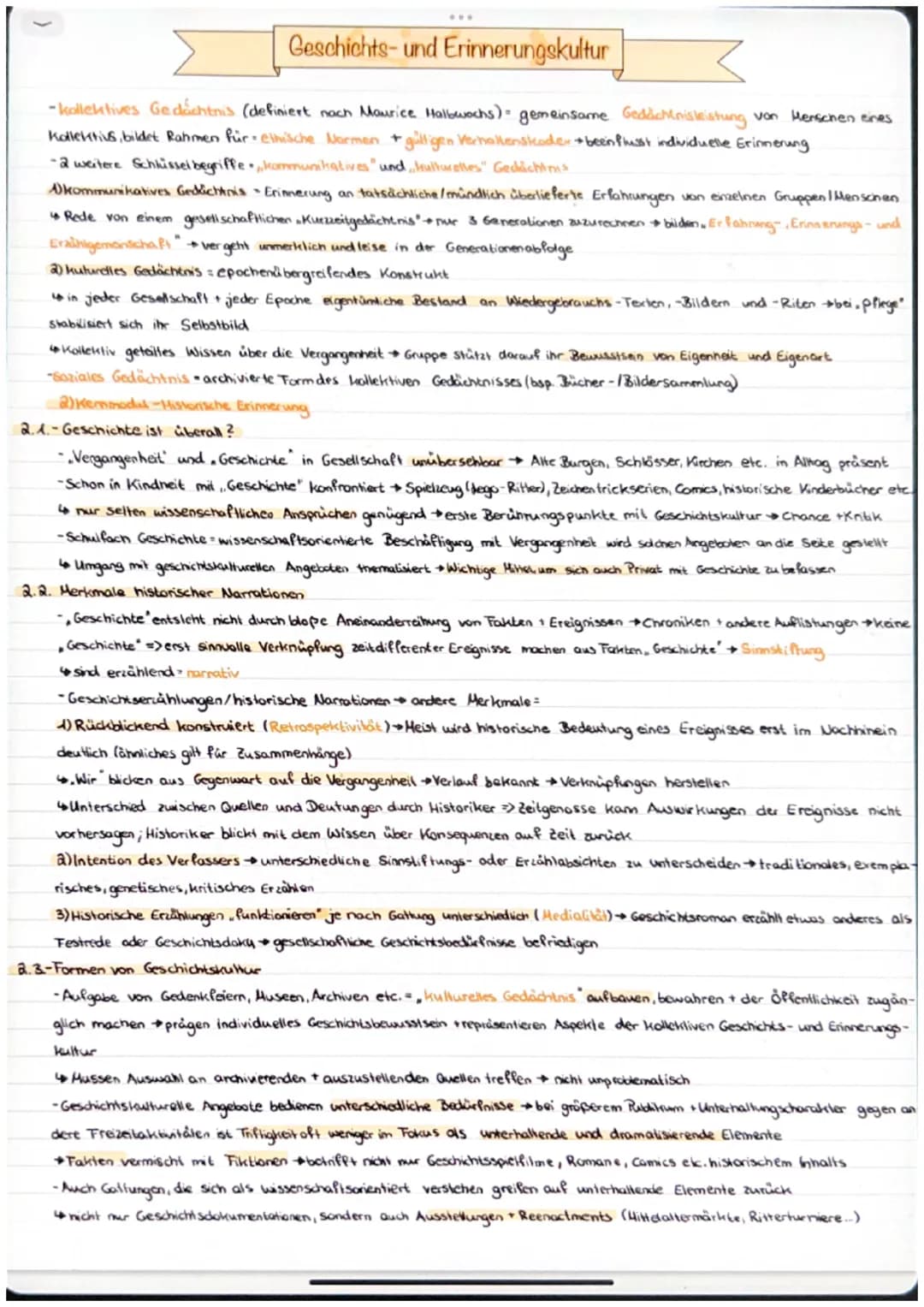 ***
Geschichts- und Erinnerungskultur
A) Kernmodal - Geschichtsbewusstsein und Geschichtskultuur
4.1. Was ist Geschichte ?
- KEIN Synonym fü