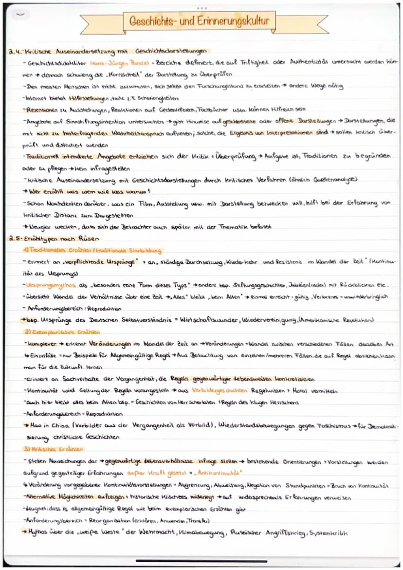 ***
Geschichts- und Erinnerungskultur
A) Kernmodal - Geschichtsbewusstsein und Geschichtskultuur
4.1. Was ist Geschichte ?
- KEIN Synonym fü