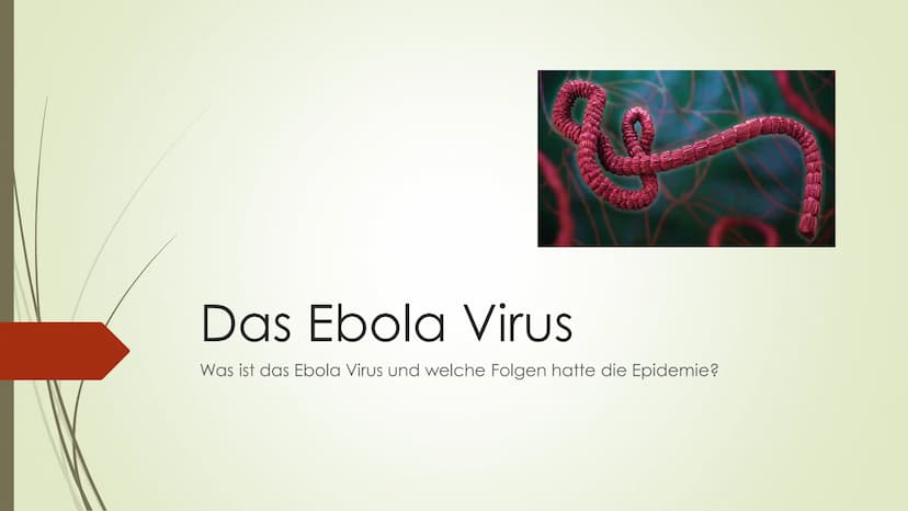 Ebola Handout
Was ist Ebola überhaupt?
- Viruskrankheit, die nach dem Fluss Ebola in der
demokratischen Republik Kongo benannt wurde, wo
das