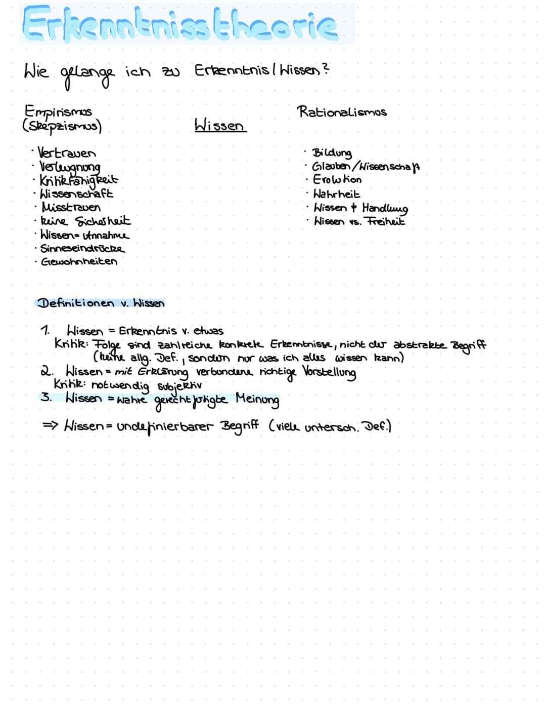 Erkenntnisstheorie
Wie
gelange
Empirismos
(Skepzismus)
Vertrauen
Verlagning
•Kritikfähigkeit
Wissenschaft
Misstrauen
ich zu
keine Sicherheit