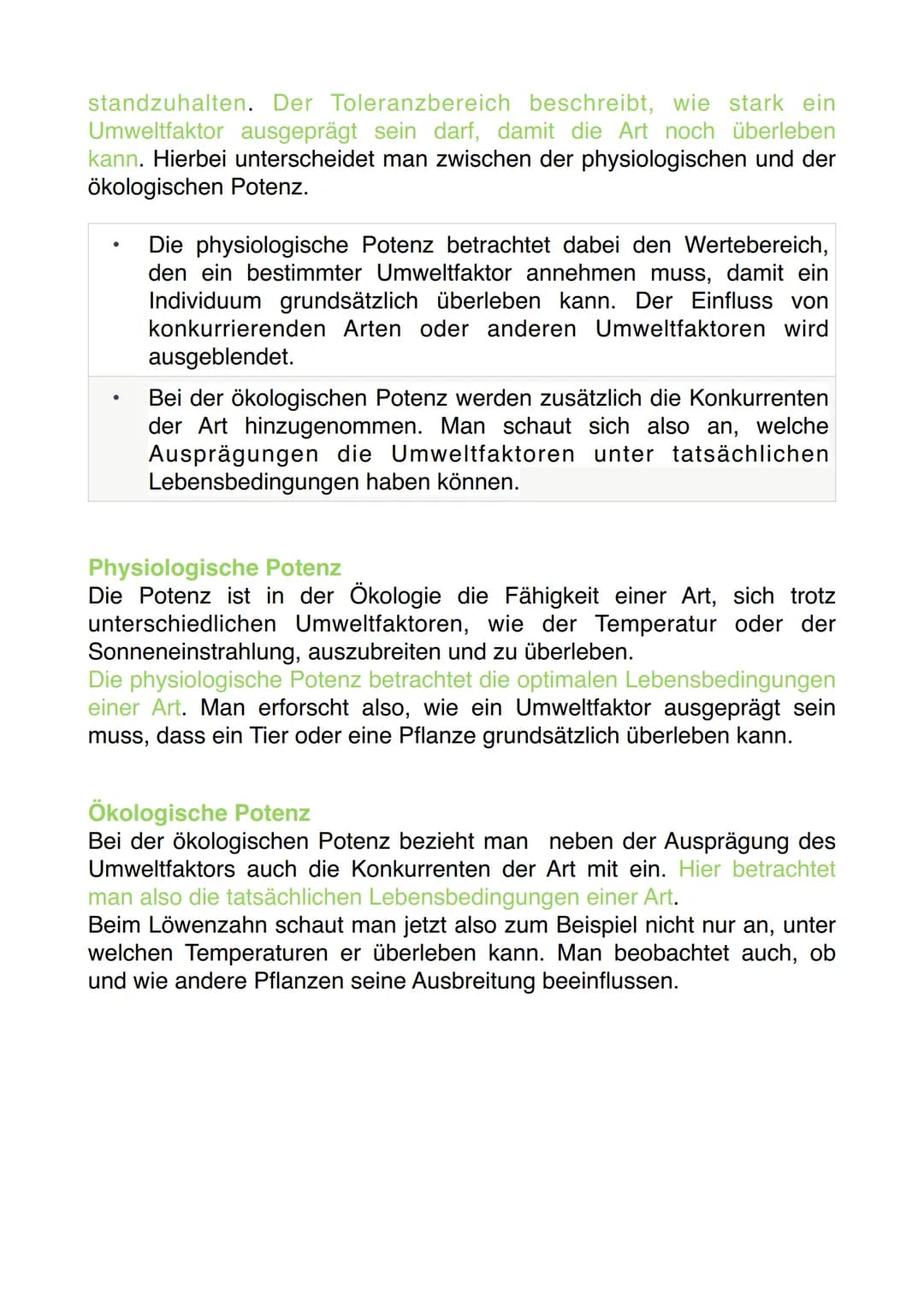 Vitalität
Bereiche der Toleranzkurve
Minimum
Toleranzkurve
Präferendum
Pejus
Optimum
Pejus
Toleranzbereich
Pessimum
Maximum
Umweltfaktor
Tol