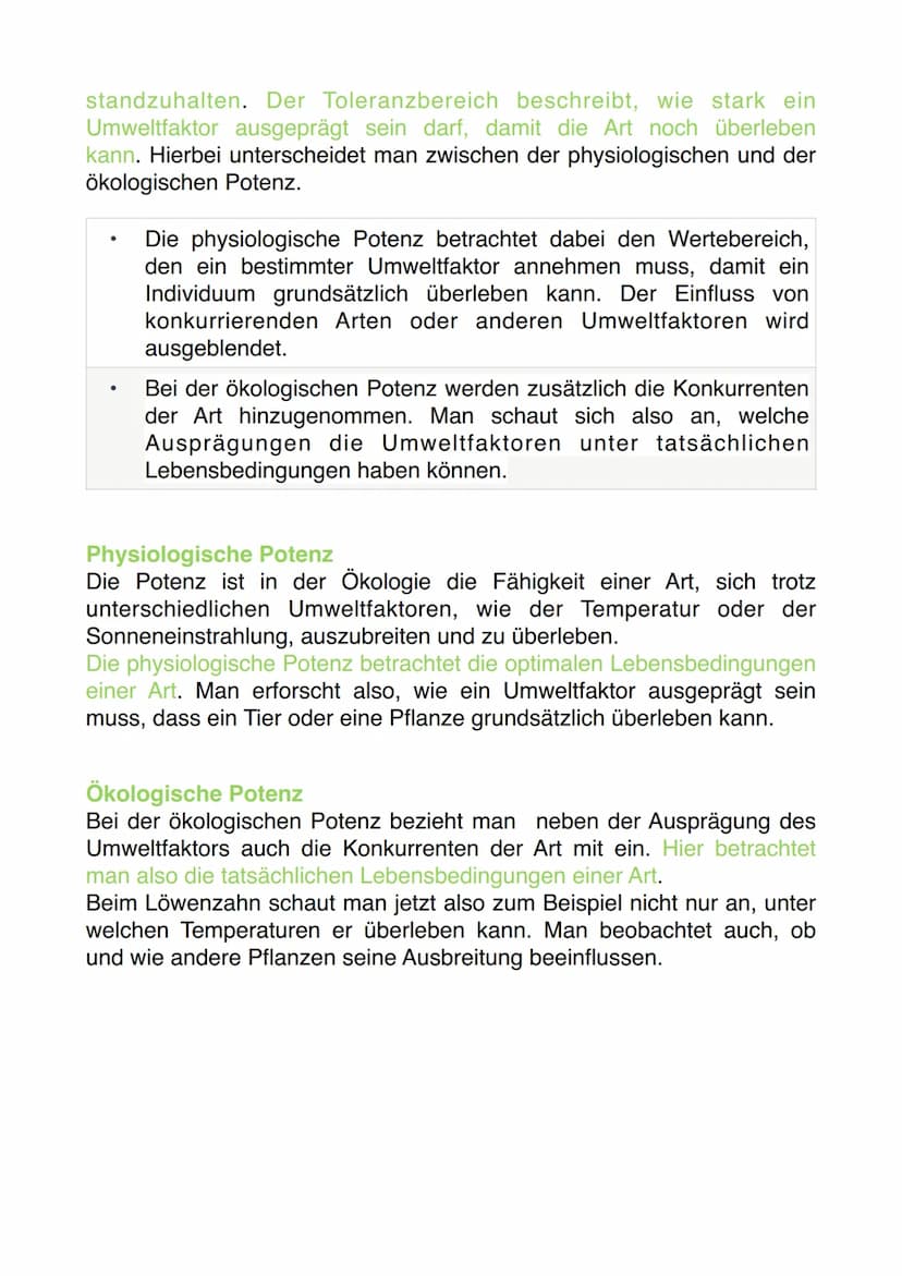 Vitalität
Bereiche der Toleranzkurve
Minimum
Toleranzkurve
Präferendum
Pejus
Optimum
Pejus
Toleranzbereich
Pessimum
Maximum
Umweltfaktor
Tol