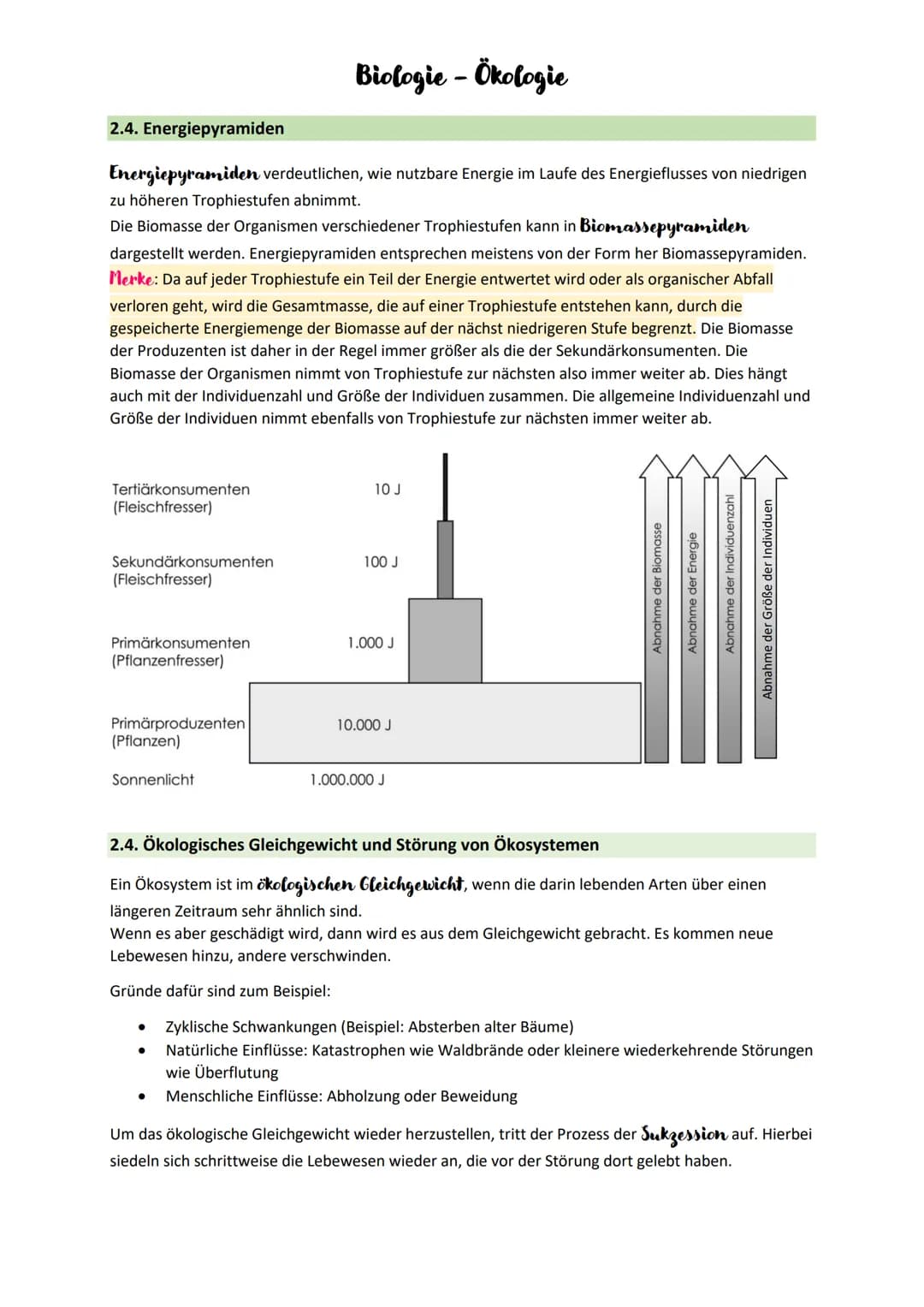 Biologie - Ökologie
1. Grundbegriffe - und Beziehungen der Ökologie
Ökologie
Lehre von den Wechselwirkungen zwischen Lebewesen und der Umwel