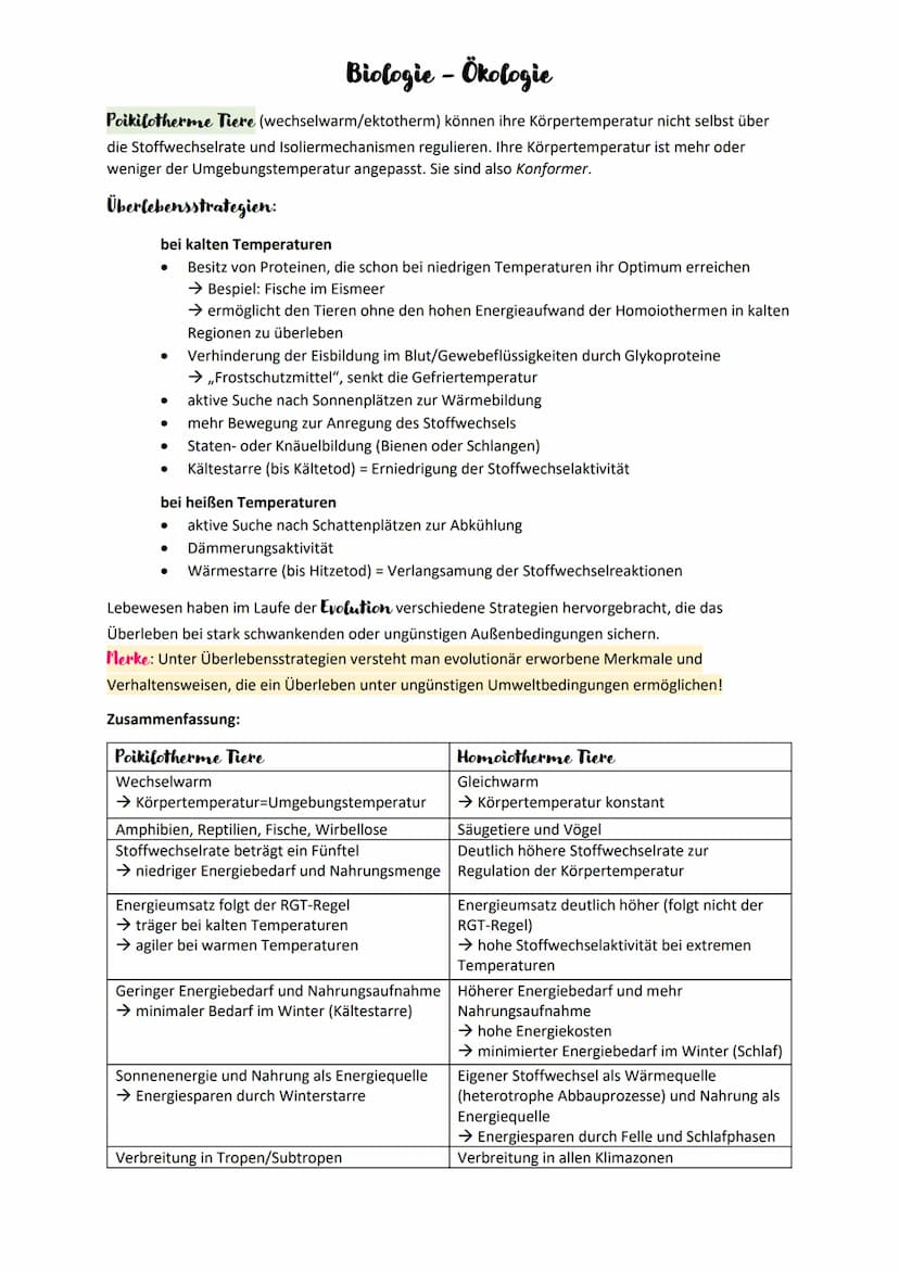 Biologie - Ökologie
1. Grundbegriffe - und Beziehungen der Ökologie
Ökologie
Lehre von den Wechselwirkungen zwischen Lebewesen und der Umwel