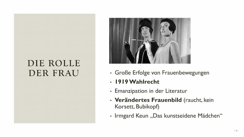 LITERATUR IN DER WEIMARER
REPUBLIK
1919-1933 GLIEDERUNG
• Historischer Hintergrund
●
• Rolle der Frau
Literatur
• Inhalte und Themen
• Neue 