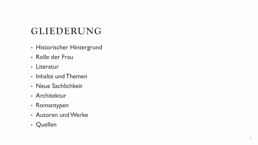 LITERATUR IN DER WEIMARER
REPUBLIK
1919-1933 GLIEDERUNG
• Historischer Hintergrund
●
• Rolle der Frau
Literatur
• Inhalte und Themen
• Neue 