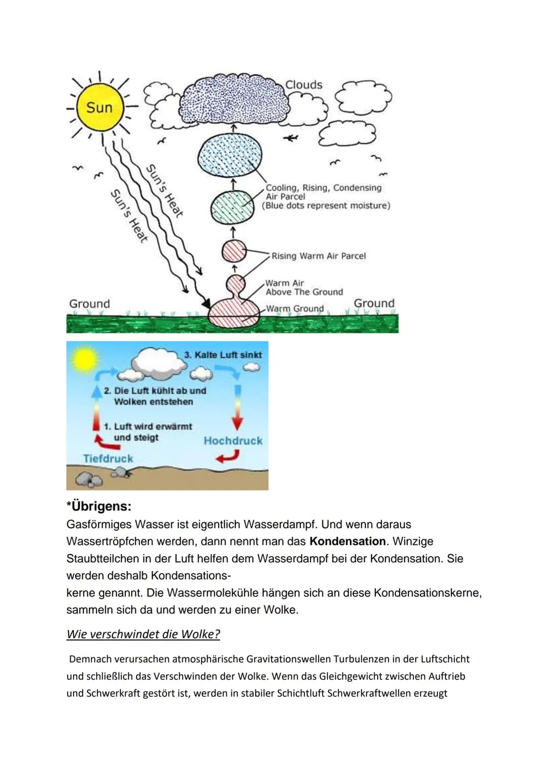 Wolken
Was sind Wolken?
Eine Wolke (auf die indogermanische Wurzel uelg- „feucht, nass" zurückgehend und
daher mit dem Adjektiv welk und dem