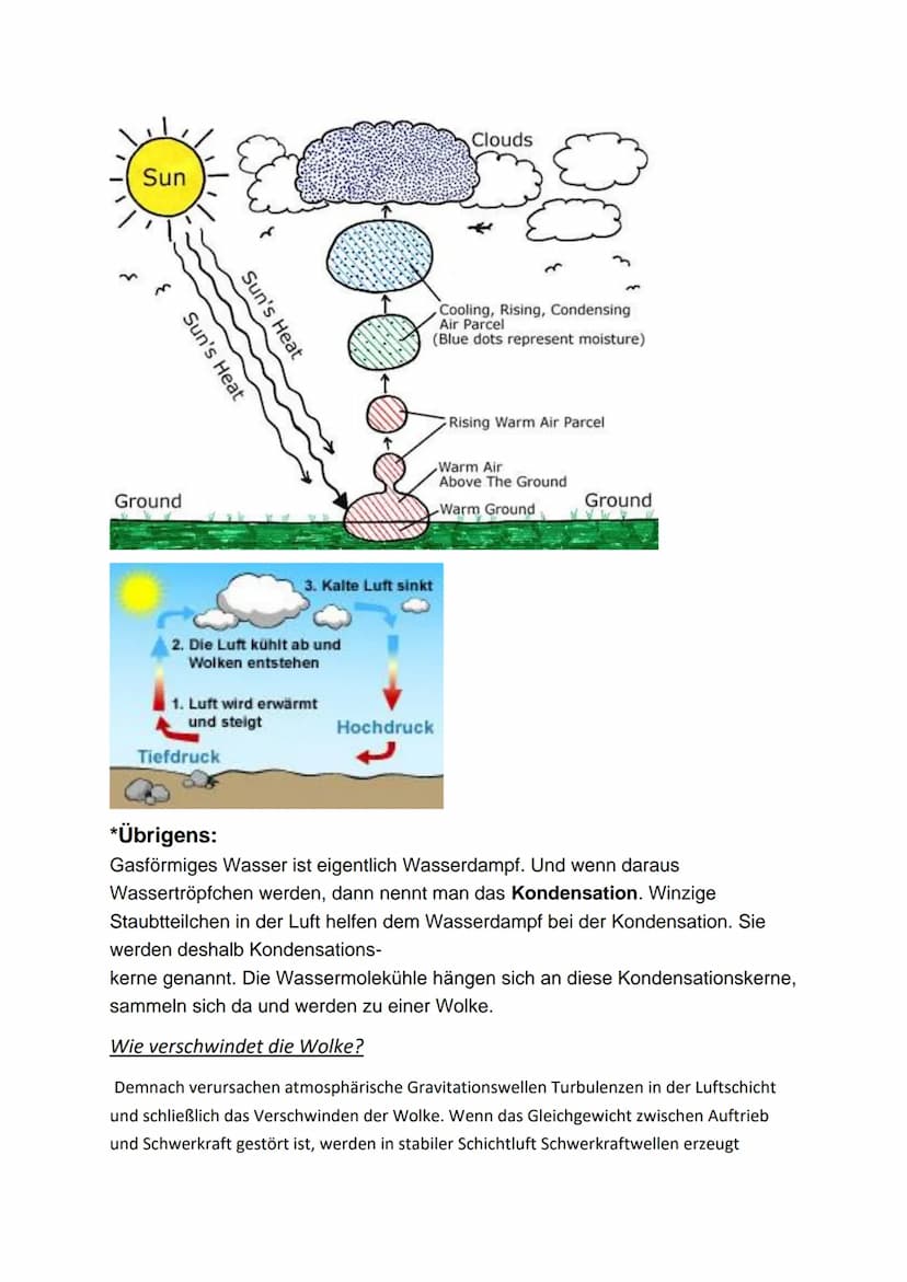 Wolken
Was sind Wolken?
Eine Wolke (auf die indogermanische Wurzel uelg- „feucht, nass" zurückgehend und
daher mit dem Adjektiv welk und dem
