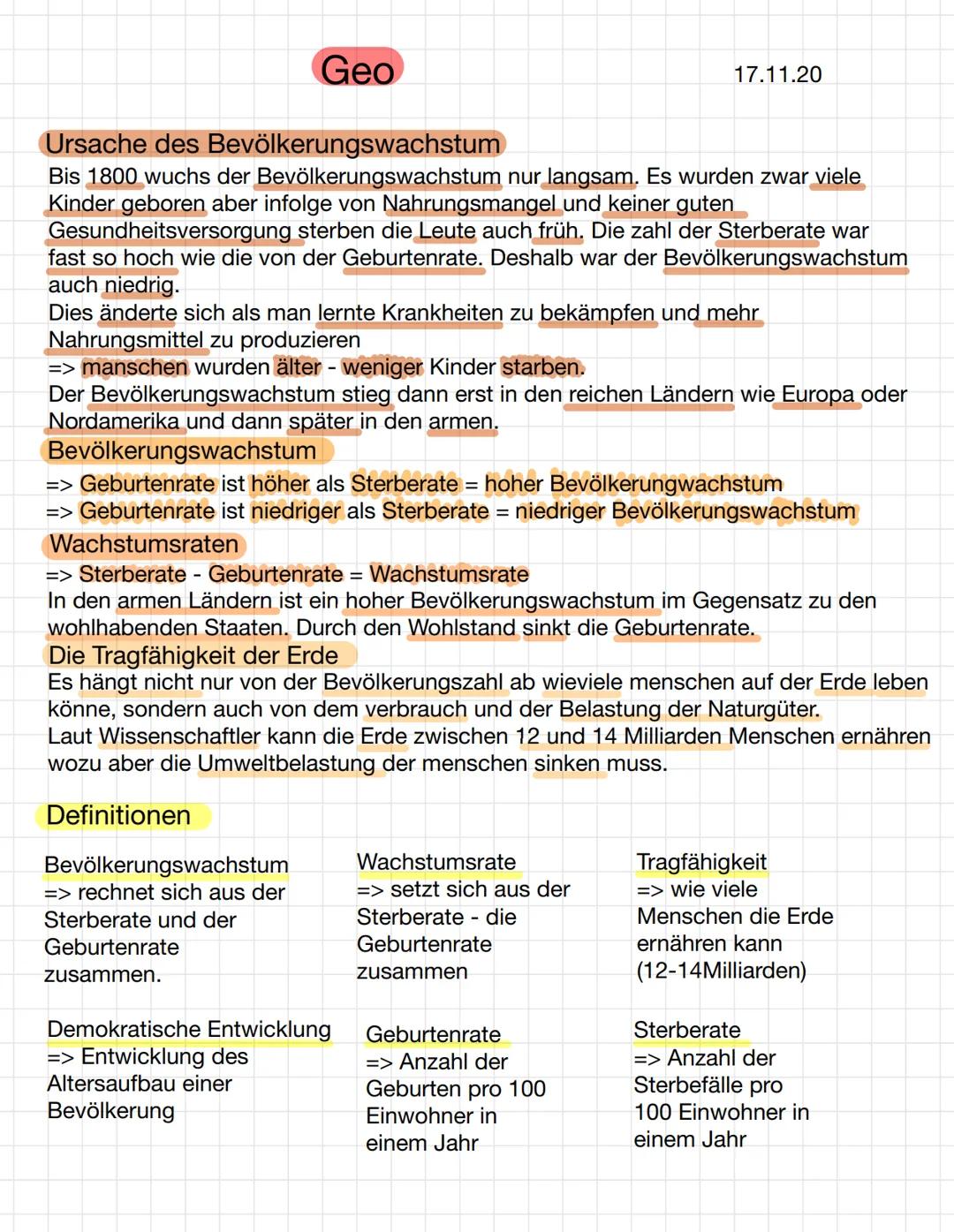 Ursachen und Auswirkungen des Bevölkerungswachstums