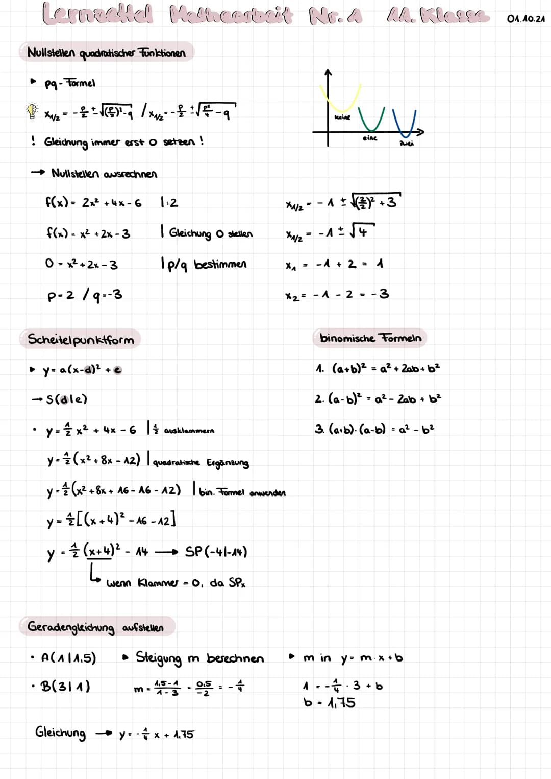 Was ist eine Funktion?
.
.
Lernaelld Nethearbeit Nr.4 M. Klasse
Lemackd
mit Graph darstellbar
verschiedene Arten (quadratische, linease, exp