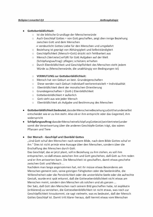 Know Religion Lernzettel Q3/4 thumbnail